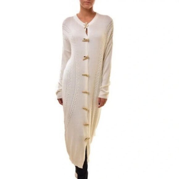 Free People One Teaspoon Sorrento Knit Long Cardigan Sweater Duster Maxi Cream - Picture 2 of 16